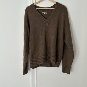 Reformation Jadey Cashmere Oversized V-neck Sweater